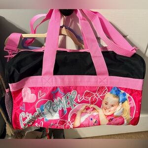 Kids JoJo Siwa Pink and Black Nylon Power Duffel Bag